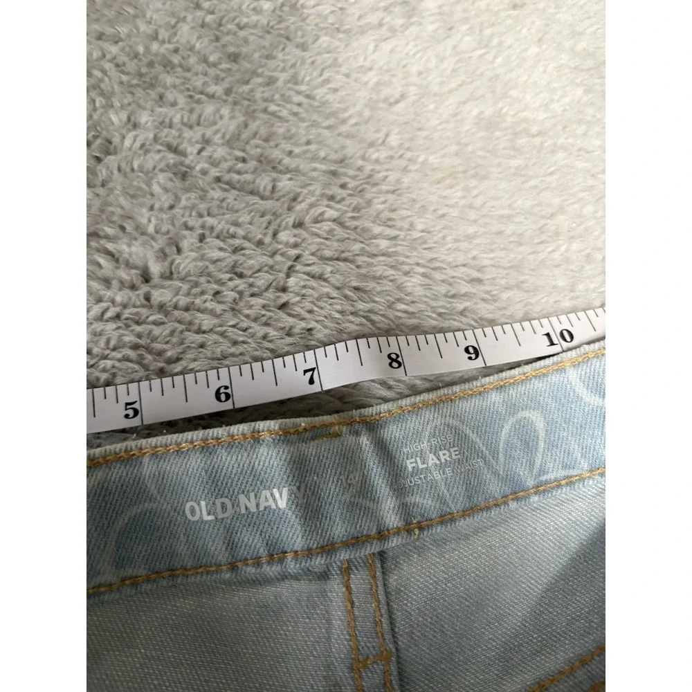 New Old Navy Girls‎ 14 High Rise Flare Jeans Floral Pants Stretch Western